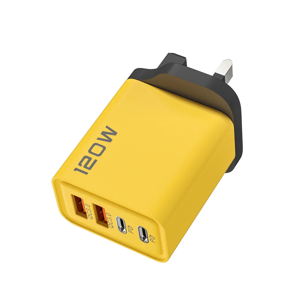 Total 120W 4 Port USB  Type C Fast  Wall Adapter for  Quick Charge Mobile Phone