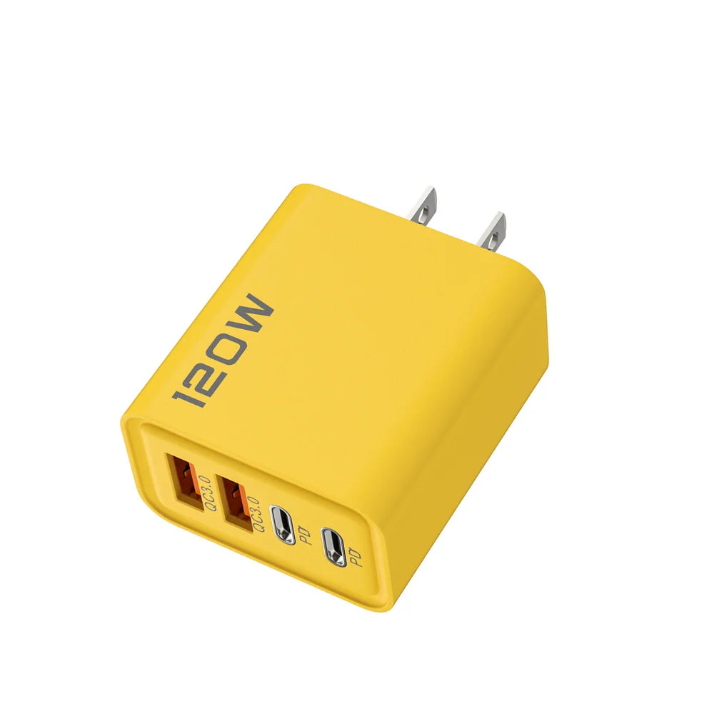 Total 120W 4 Port USB  Type C Fast  Wall Adapter for  Quick Charge Mobile Phone